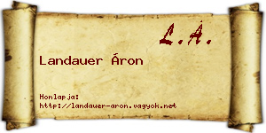 Landauer Áron névjegykártya
